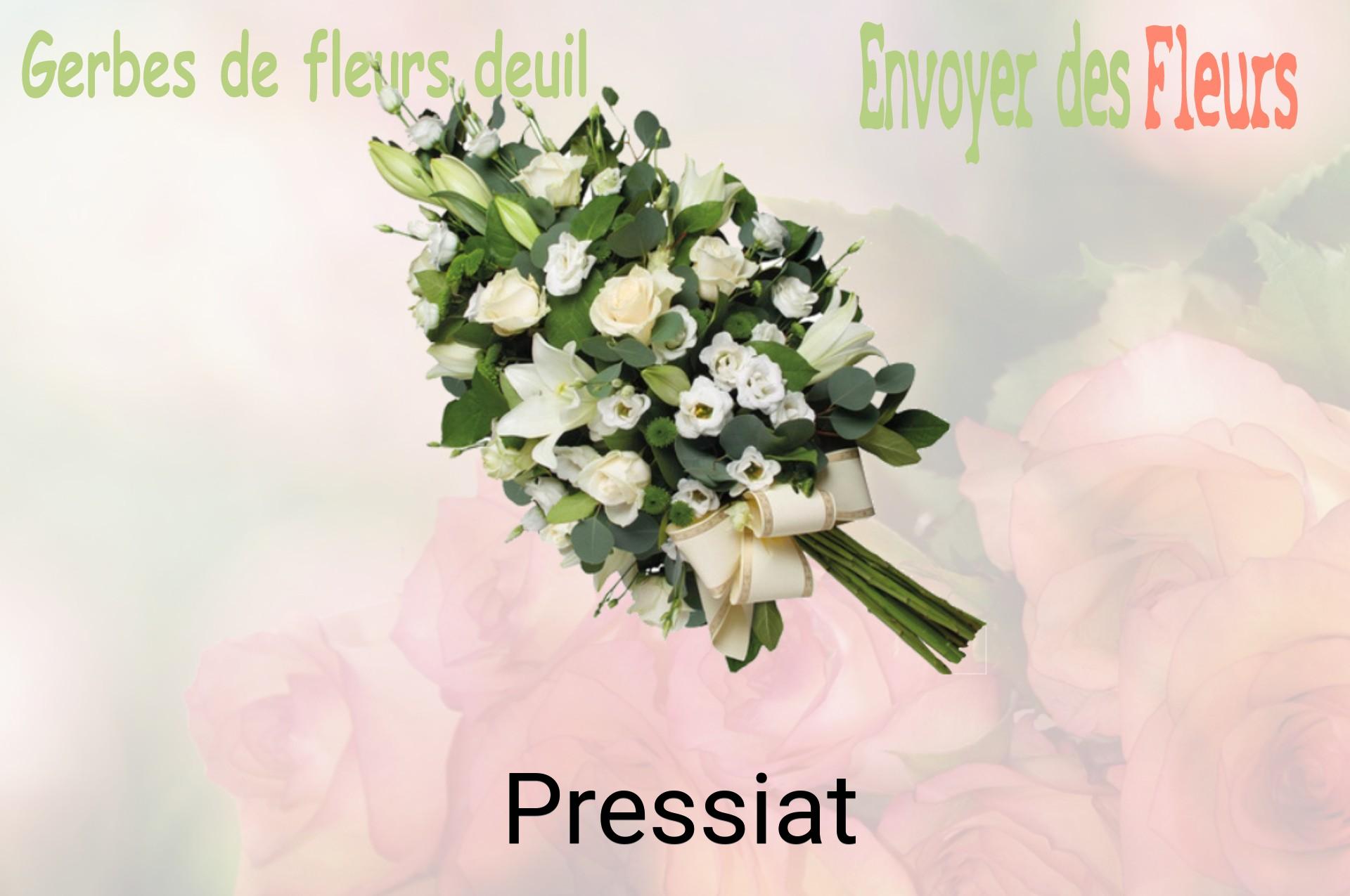 Gerbe de fleurs de deuil livrée à Pressiat